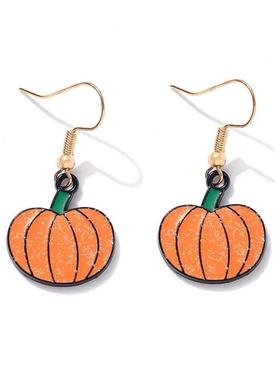 Jewelry - Fall Autumn Halloween Sparkly Glitter Pumpkin Earrings